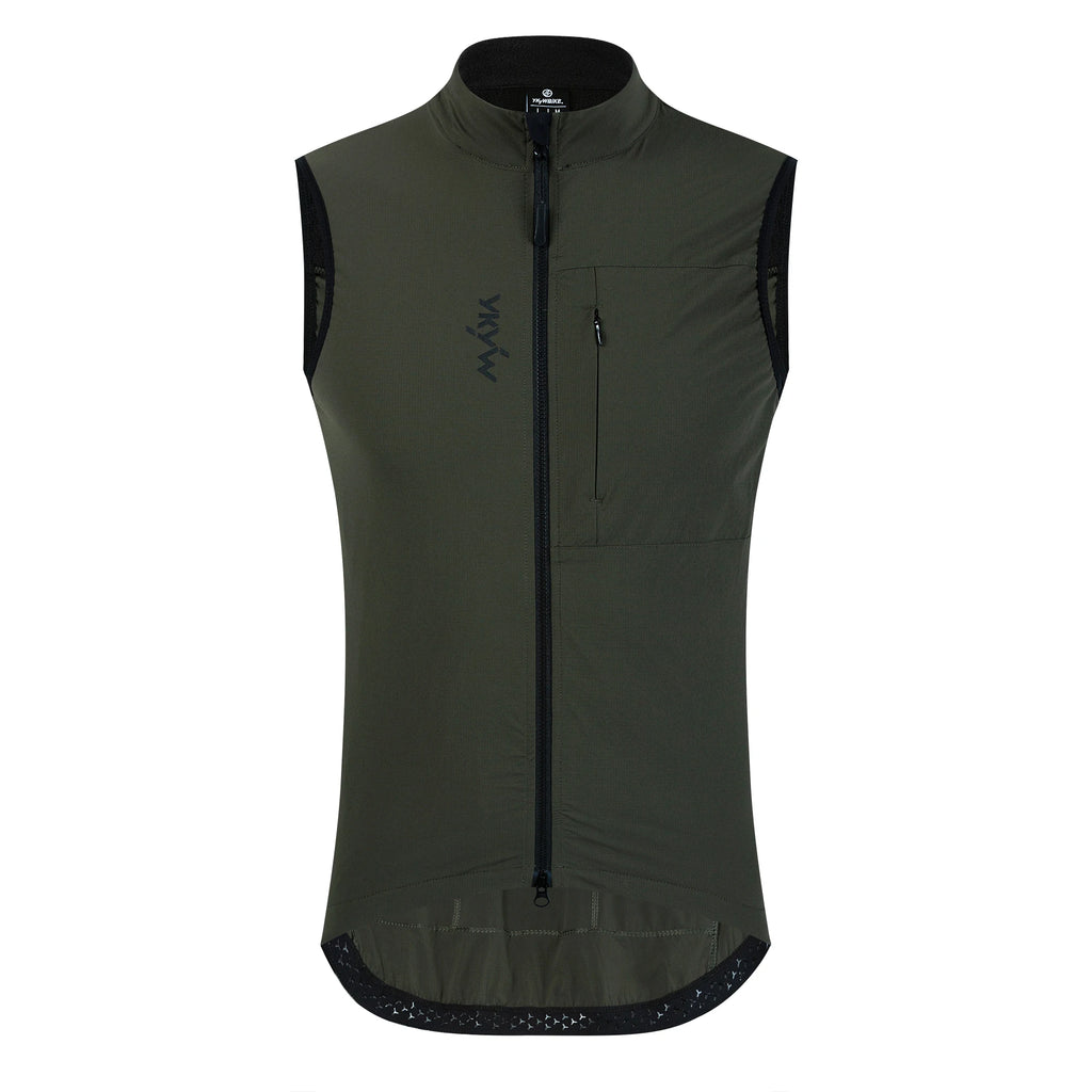 YKYWBIKE Men Cycling Gelit Thermal Fleece Bicycle Windbreaker Sleeveless Bike Vest Windproof Waterproof Cycling