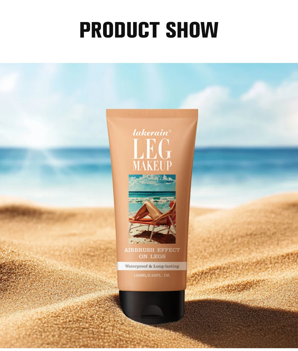 Waterproof Body Foundation With Free Powder Puff Bronze Leg Makeup Long Lasting Tanning Cream 100ml 3 Colors