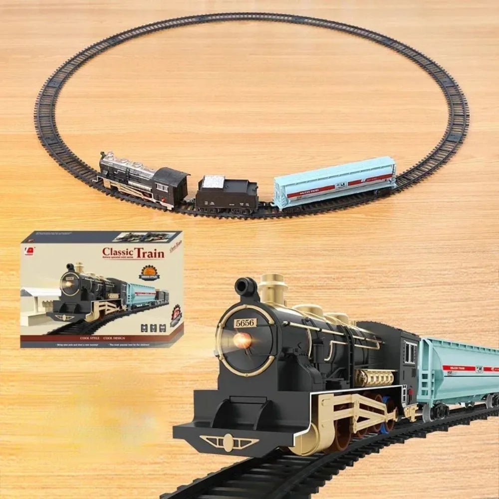 Classical Electric Train Set Toy Car Railway Train Model Educational Game Children Christmas Toys for Boy Ürün ana görseli