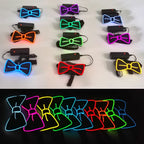 Luminous Bow Tie Neon Light Trendy Costume Accessories Glowing Acrylic LED Tie For Halloween Cosplay Costume Music Dancing