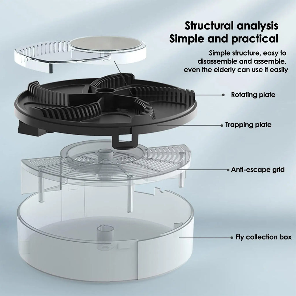 Electric Fly Trap USB plug-in Automatic Flycatcher Indoor Outdoor Safety Insect Catching Tool Quiet Home Kitchen Garden Flytrap