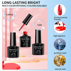 28Pcs/Set Gel Nail Polish Set Glass bottle Soak Off UV Gel Varnish Red Pink Colorful Gel Polish Matte Top Base Coat Nail Gel Kit
