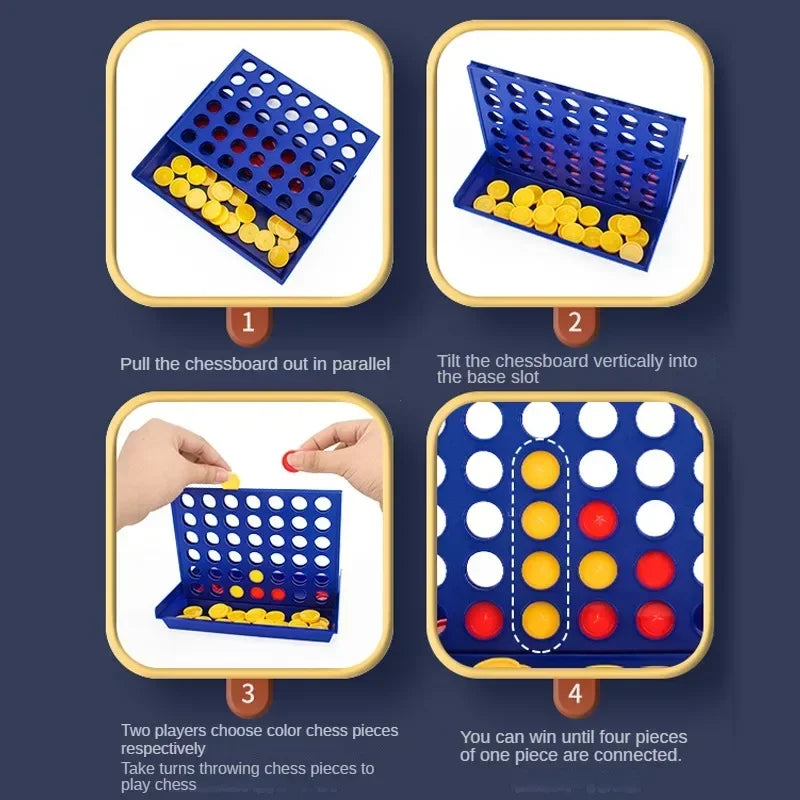 Connect Four In A Line Board Game Connect Classic Family Board Game Toy Fun Educational Toy for Kids Children Entertainment Game Ürün ana görseli