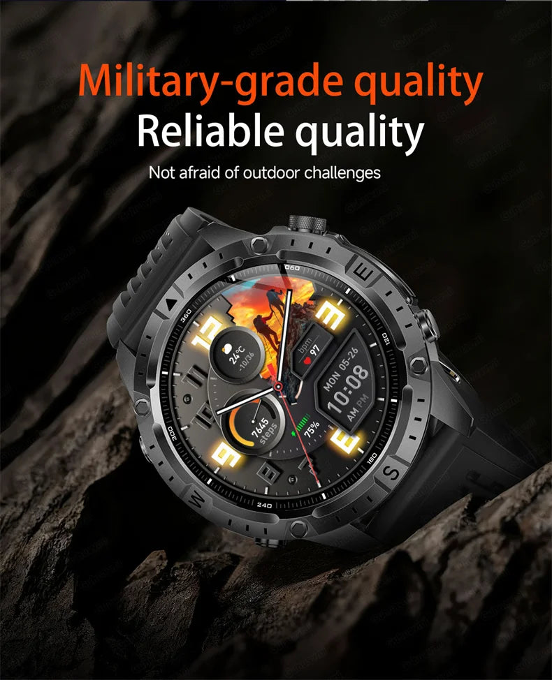 GPS Smart Watch for Men 2G ROM GPS Offline Maps Waterproof Swim Hiking Fitness Tracker Sleep SpO2 Rugged Durable Smartwatch GPS