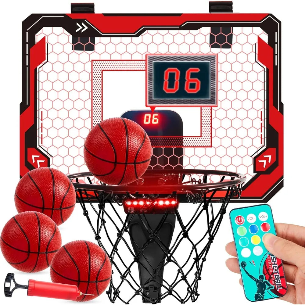 JOYFY Mini Indoor Basketball Hoop Light Up Over The Door Basketball Hoop for Kids Bedroom Basketball Birthday Chirstmas Gifts Ürün ana görseli
