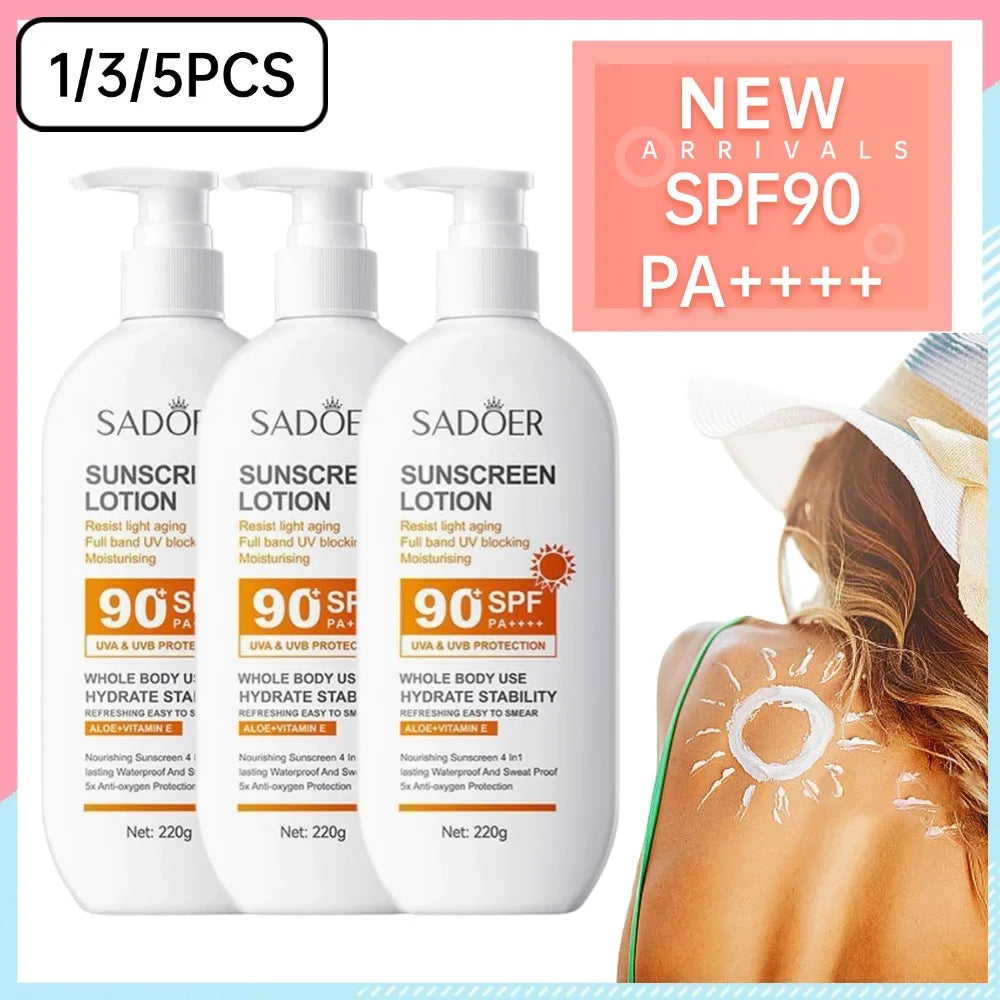 SPF90 PA+++ UVA/UVB sun protection for whole body Anti-aging Refreshing Sunscreen Aloe vitamin E UV Protection sun block Ürün ana görseli