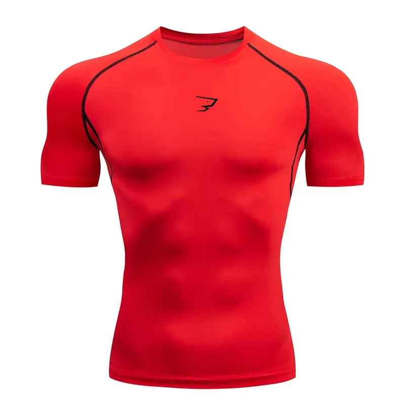 Men Running Compression  Short Sleeve Sport Tees Gym Fitness Sportshirts Male Jogging Tracksuit Homme Athletic Shirt Tops  902