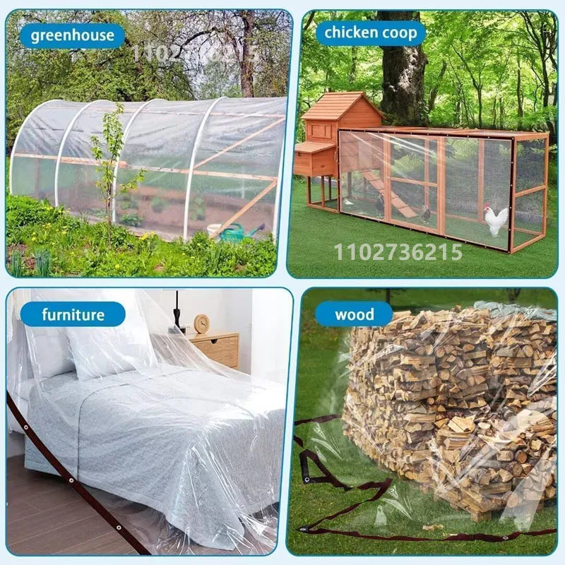 Transparent rainproof shading cloth tarpaulin Lightweight waterproof tarpaulin cover tarpaulin transparent rainproof cloth2X2m