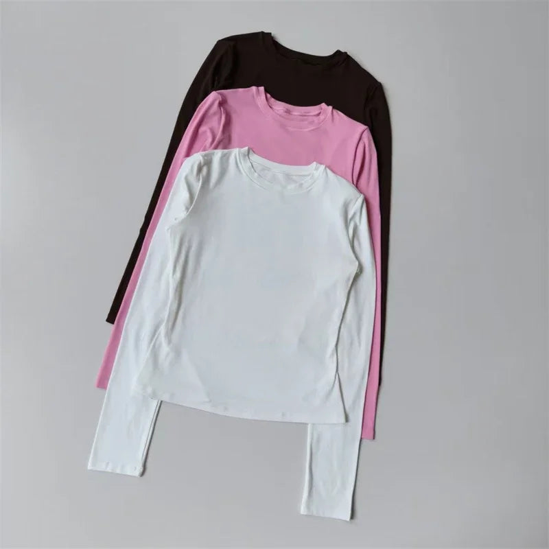 Seamless Sports Long Sleeved Shirts Women Casual Outdoor Top Gym Fitness Wear T-shirt Yoga Shirt Push Up Workout Clothes Women Ürün ana görseli