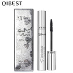 QIBEST 4D Black Mascara Waterproof Lengthening Curling Eye Lashes Rimel Mascara Silk Fiber Women Mascara Extra Volume 5g Makeup