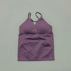 Vision Twist Front Longline Top Women Gym Tank Yoga Tops Quick Dry Thin Strap High Elastic Running Vest Push-up Fitness Vest