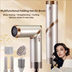 5 in 1 Handle Foldable Hair Dryer Portable Multifunctional Home Hair Dryer Negative Ion Hair Care Curling Iron Personal Styling