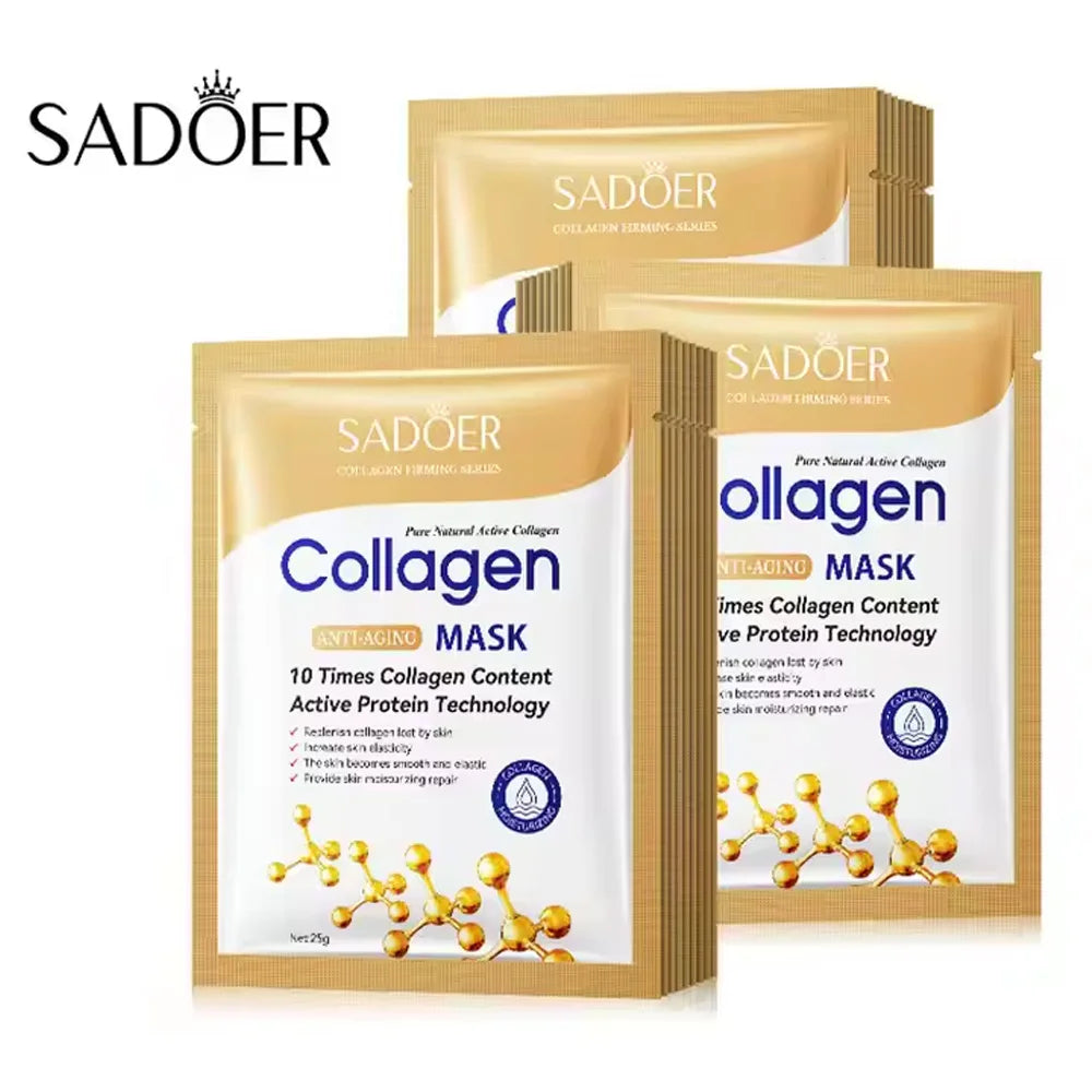 5/10/20/30pcs SADOER Collagen Face Mask Firming Moisturizing Repair Brightening skincare Face Sheet Mask Facial Masks Skin Care Ürün ana görseli