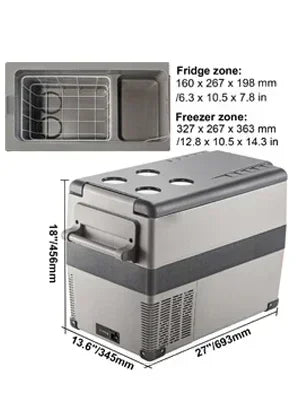 Sihao 15L-55L Portable Compressor Fridge Freezer, Mini Cooler for Outdoor Camping BBQ Picnic, Car Vehicle Refrigerator Cooler for Travel Road Trip, Electric Compressor Fridge Freezer Mini Cooler Box
