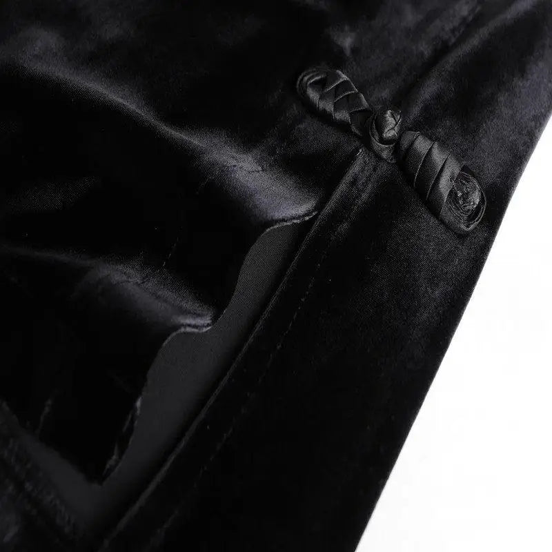 Black Velvet Vest Jacket For Women Sleeveless Blazer Fashion 2026 Spring And AutumnSuit Tank Top  Retro Waistcoat Z2338