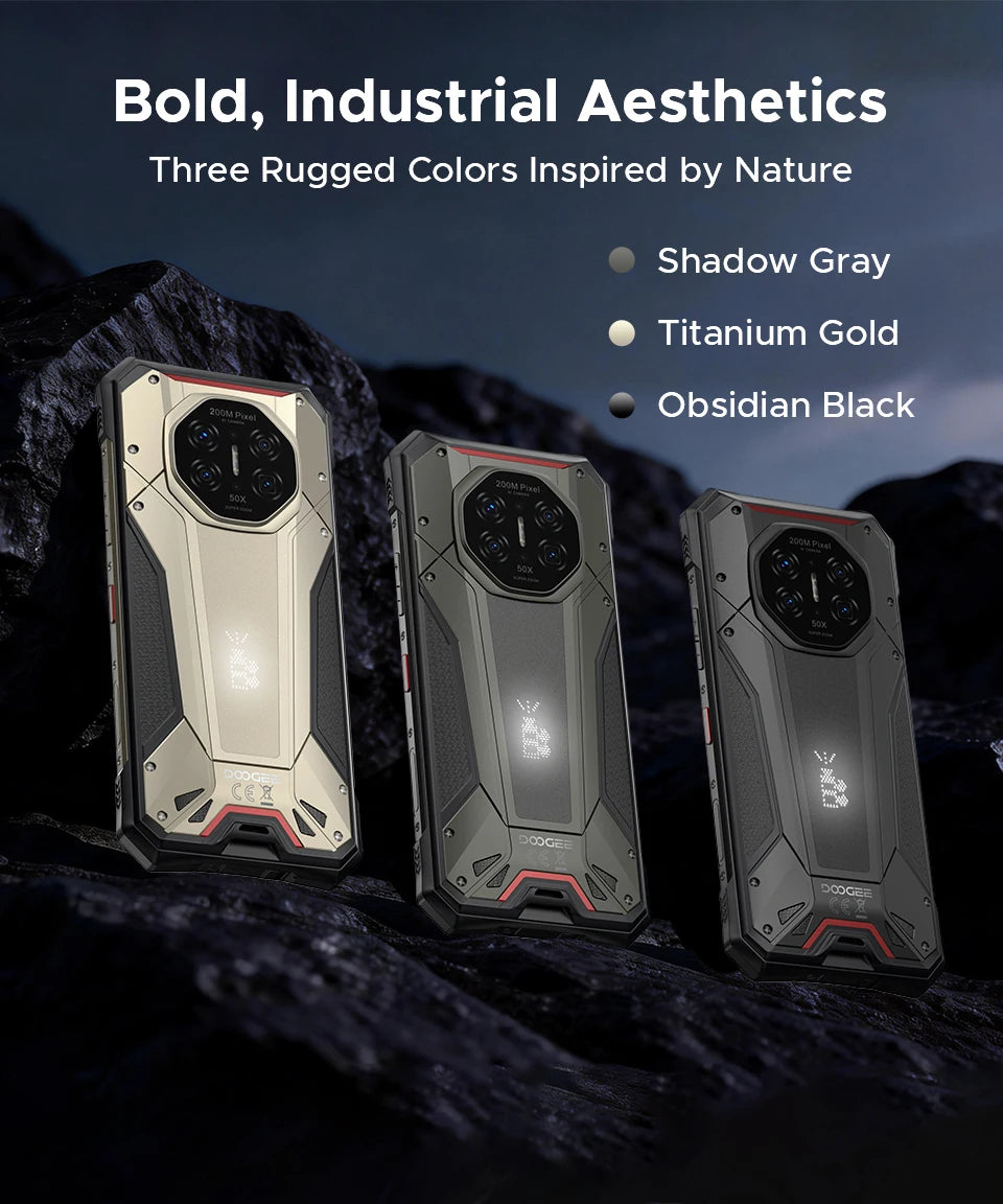 World Premiere DOOGEE S300 Pro Rugged Phone 48GB+512GB Dimensity 8300 6.78" FHD+ 11000mAh Battery 66W 200MP Camera Android 16