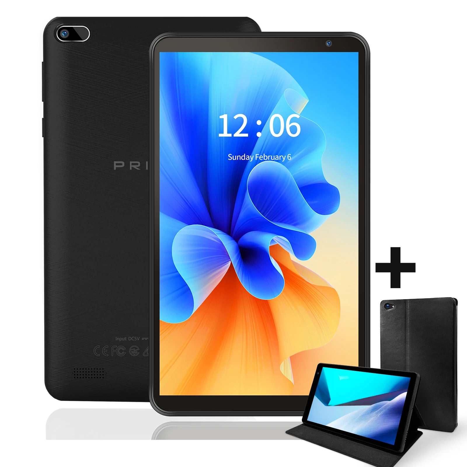 PRITOM 7 Inch Tablet PC 32 GB Android 11 with Quad Core Processor HD IPS Display Dual Camera WiFi with PU Protective Case Ürün ana görseli