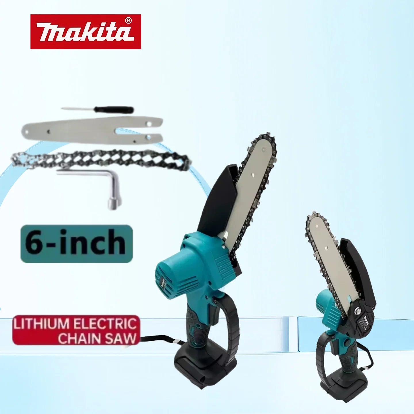 Makita 6 Inch Chain Saw Electric Saw 18V Handheld Portable Wood Logging Chain saw Garden Pruning Wood Power Tool Ürün ana görseli