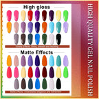 28Pcs/Set Gel Nail Polish Set Glass bottle Soak Off UV Gel Varnish Red Pink Colorful Gel Polish Matte Top Base Coat Nail Gel Kit