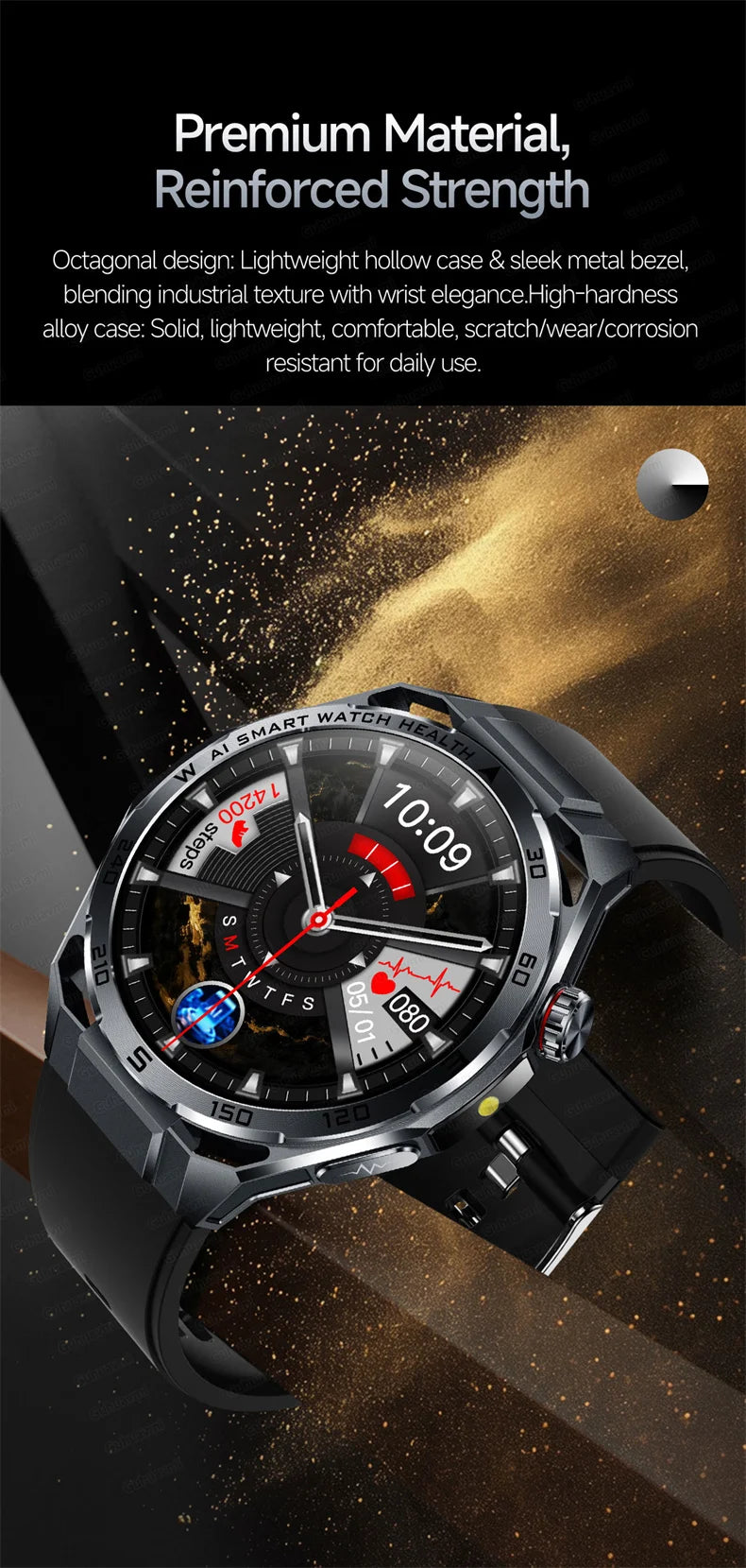 ECG High-end Health Smart Watch Men Blood pressure lipids bloodoxygen Body analysis Uric acid Health Tracker Smartwatch Men lady