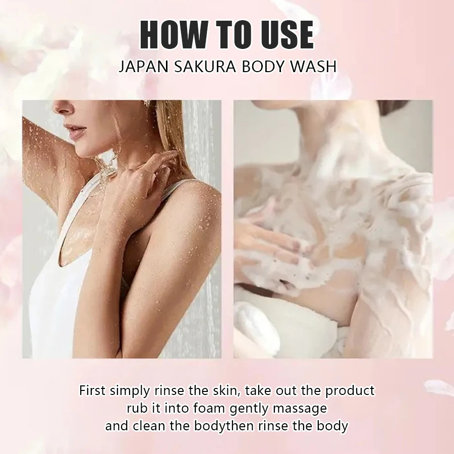 Sakura Shower Gel Long Moisturizing Smooth Long Lasting Fragrance Gentle Foam Body Cleansing Bath Product 200ml