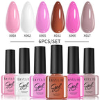 LILYCUTE 6PCS Gel Nail Polish Set Summer Neon Nail Gel Kits For DIY Nail Vernis Semi Permanent UV Lamp Gellak Nail Varnish Set