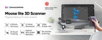 3DMakerpro Moose Lite 3D Scanner,Luxury, NIR Light Source,0.05mm Accuracy,24-bit Color Camera,10fps Frame Rate,Anti-Shake Lenses