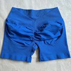 Back Scrunch Shorts Women Seamless V-Back Waist Line Scrunch Booty Shorts Fitness Workout Running Yoga Gym Shorts