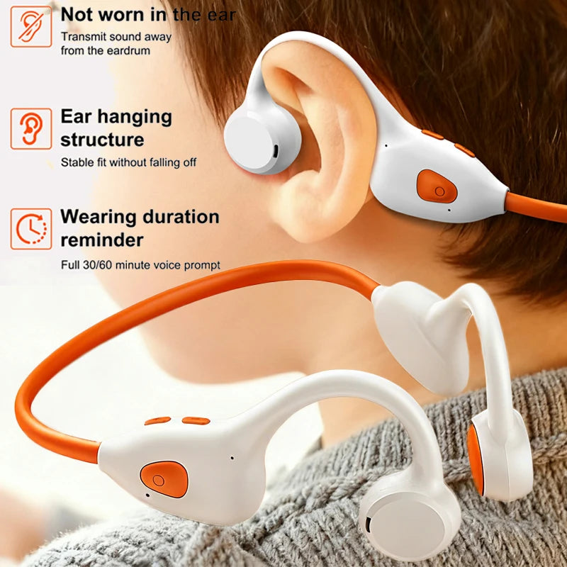 Air Conduction Stereo Headphones Kids Open Ear Bluetooth6.0 Earphones  Wireless Learning Noise Reduction Music Headset Earhook Main image