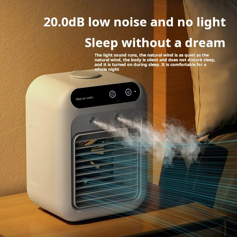 Mini USB Desk Fan Portable Quiet Cool Air Conditioner for Bedroom Home Use with Humidifying Spray Function Tabletop Fan Secondary image