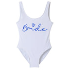 Hen Party Swimsuits One-Piece Team Bride Swimwear Bride To Be Woman Pink Swimwear Bachelorette Beatchwear Bathing Suits