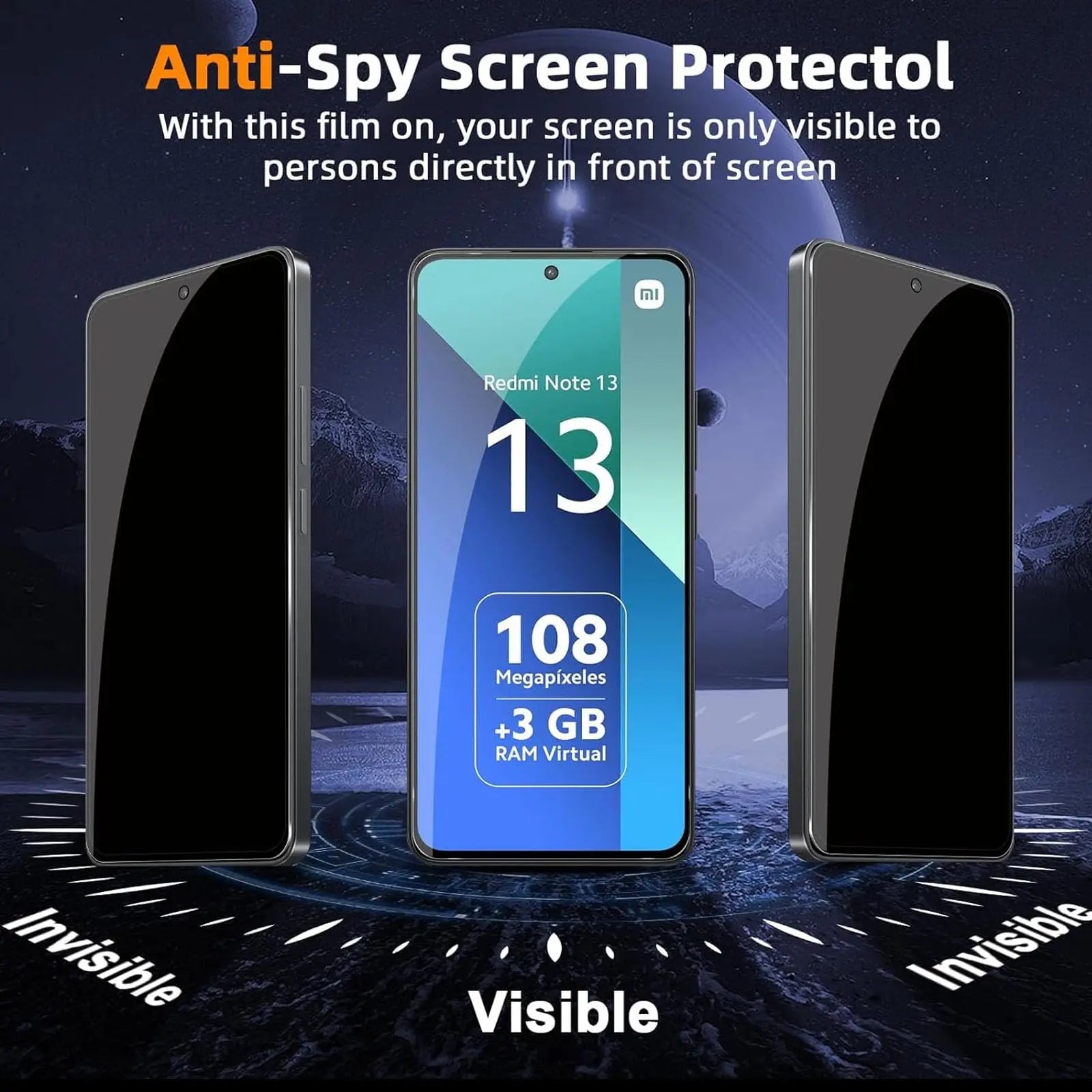 For Redmi Note 13 Pro Screen Protector 4G 5G Tempered Glass HD Crystal Clear Anti Spy Peep Privacy 9H High Aluminum