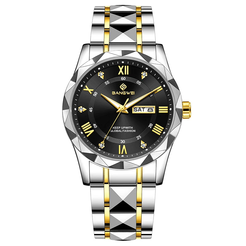 BANGWEI Elegant Luxury Quartz Woman Watch Fashion Classic Simple Stainless Clocks Auto Date Waterproof Diamond Ladies Wristwatch