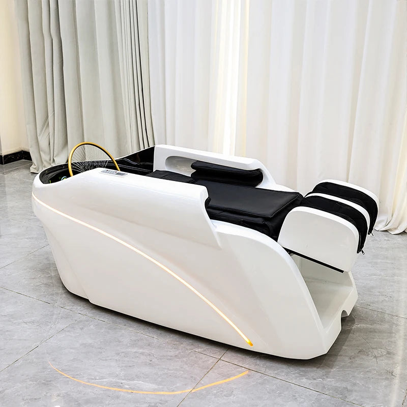 Salon Head Spa Shampoo Massage Bed Synthetic Leather Head Therapy Bed Automatic Massage Shampoo Chair Hair Spa Equipment Durable