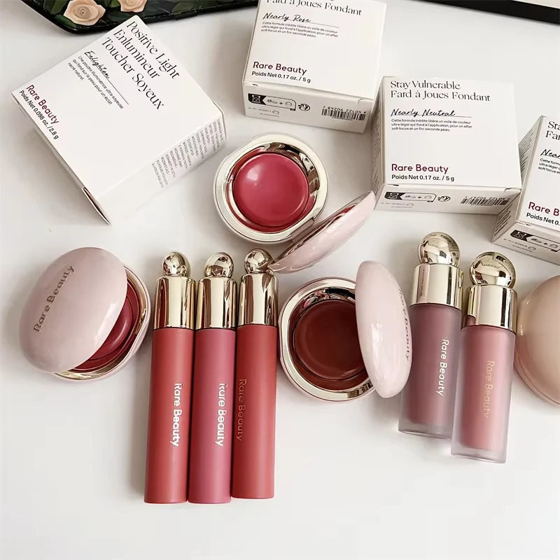 Rare Beauty Melting Cream Blush Makeup Matte Pearlescent Texture Glitter Blush Highlighter Bright nourish moisturize Lip Gloss Ürün ana görseli
