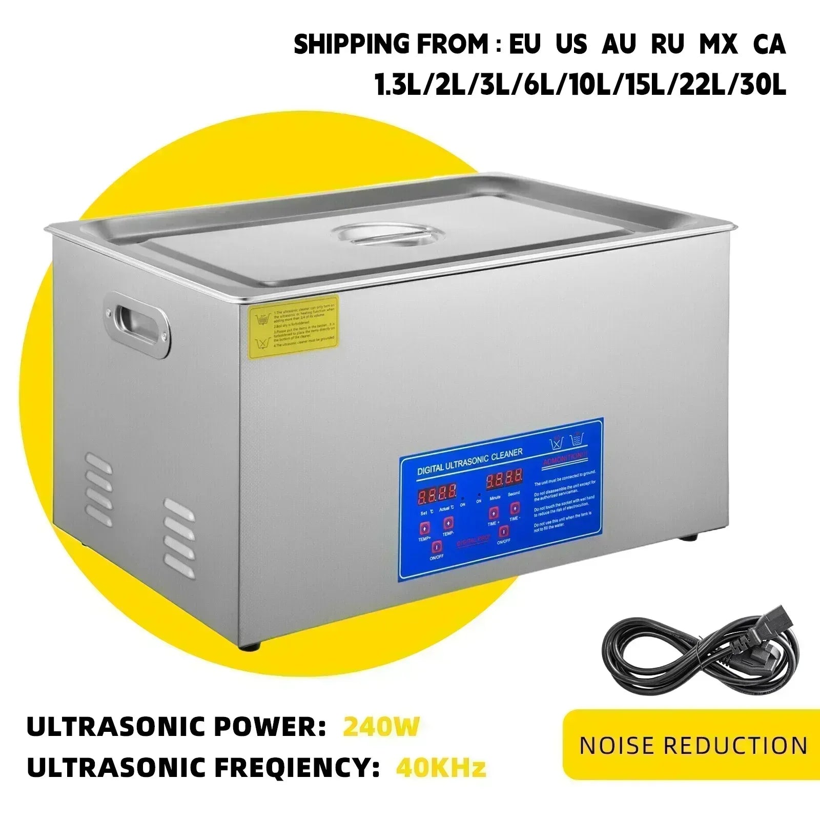 SIHAO 1.3L 2L 3L 6L 10L 15L 22L 30L Ultrasonic Cleaner Lave-Dishes Portable Washing Machine Diswasher Ultrasound Home Appliances Main image
