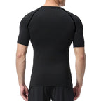 Skull Print Compression Shirts for Men Gym Workout Running Tshirts Sporty Athletic Quick Dry Tees Tops Short Sleeve Rash Guard