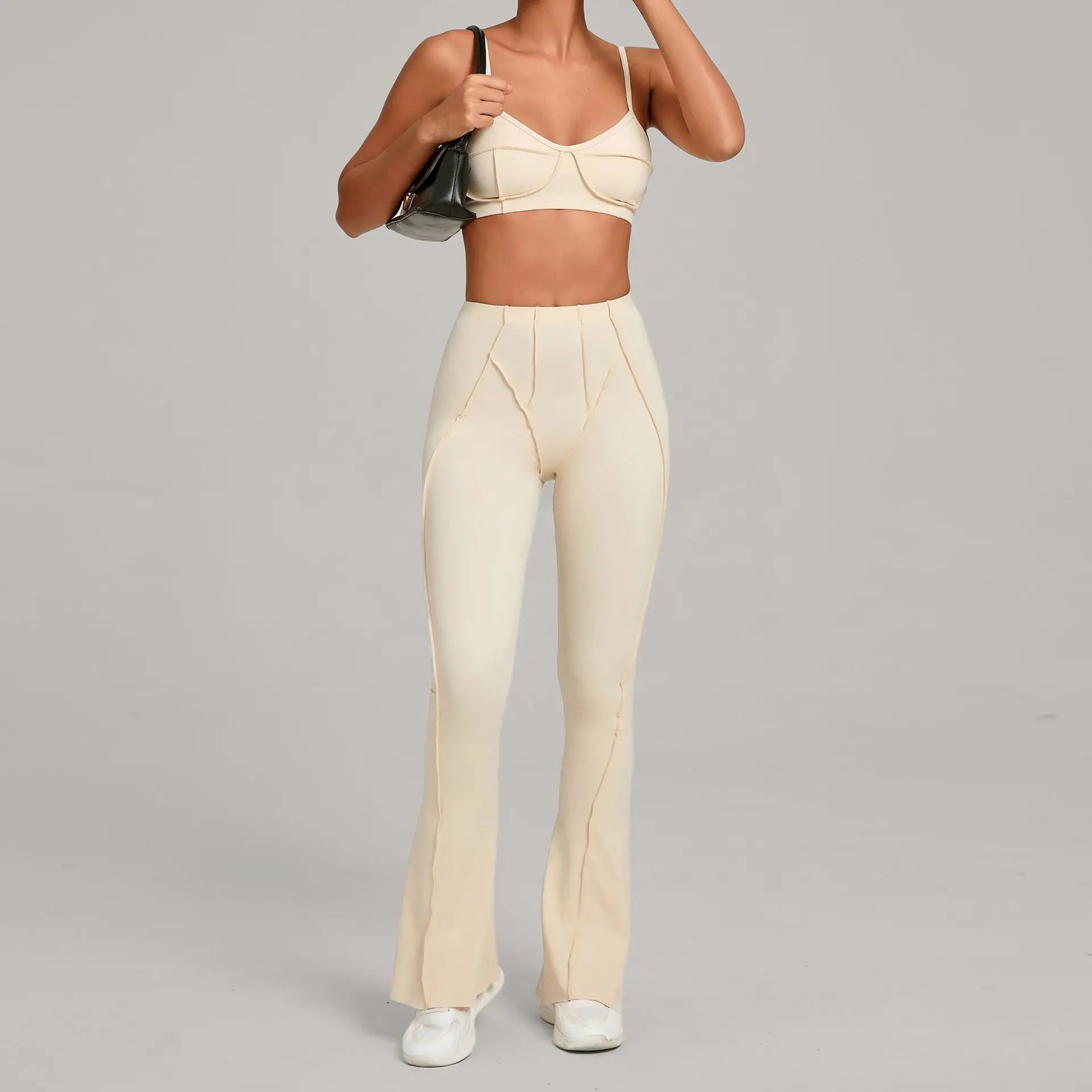 Seamless Yoga Sets Sports Fitness High Waist Hip-lifting Shapeing Trousers Backless Bra Suit Workout Gym Leggings Sets for Women