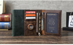 CONTACT'S Genuine Leather Passport Wallet Card Holder Coin Purse AirTag Slot Men Travel Wallet Women‘s Purse Passport Cover Bag