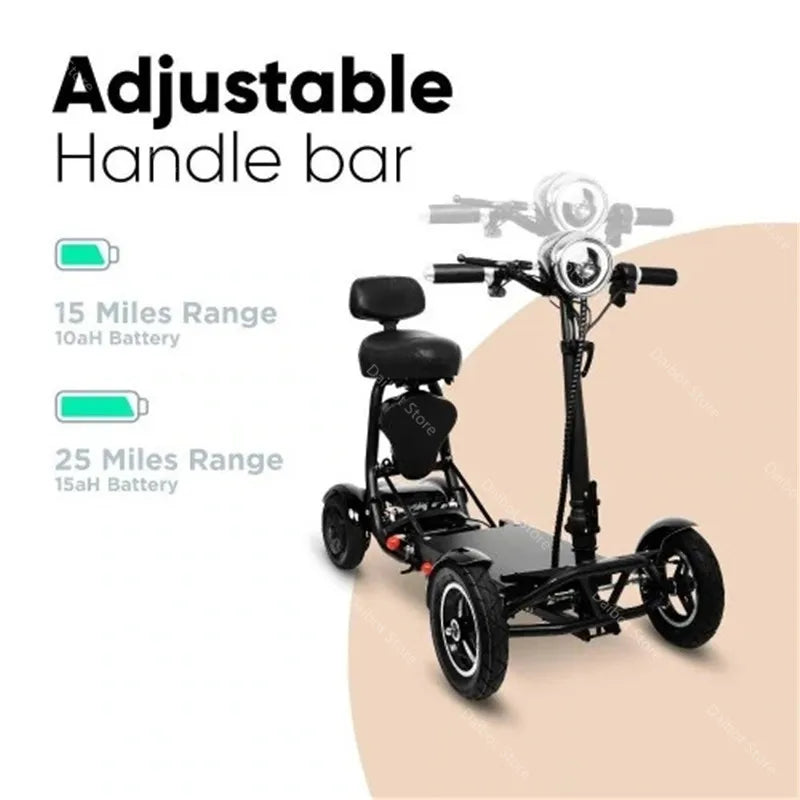 Four Wheel Electric Skateboard Portable Electric Scooters 10 Inch 36V Foldable Electric Scooter For Disabled Elderly
