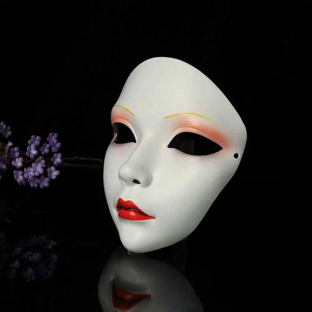 Party Supplies Full Face Cosplay Geisha Mask Flower Dress Up Hanfu Cosplay Mask Masquerade Spooky Japanese Mask Children's Ürün ana görseli