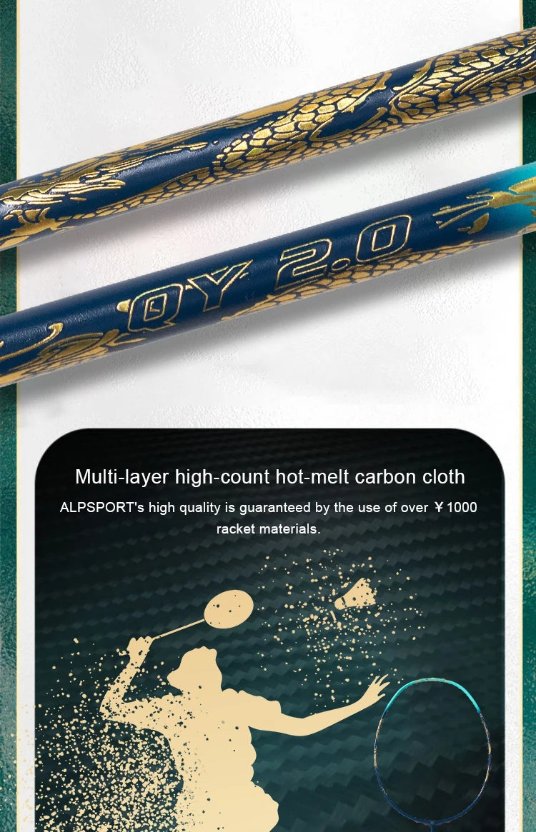 ALP QY2.0 Pro 4U 85g 100% Carbon Fiber + Titanium Alloy Badminton Racket Ultra-light Sports Equipment Racket Badminton Training