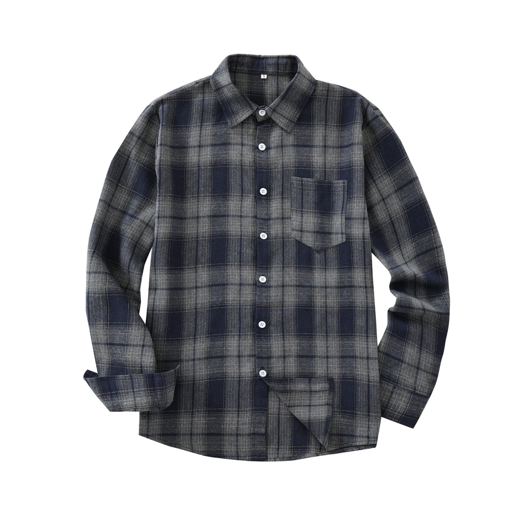 Euro Size Plaid Shirt Flannel Black Checkered Shirt Men Shirts Long Sleeve Button Down Chemise Homme Male Check Shirts