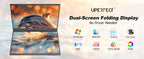 UPERFECT Delta 15.6" Dual Portable Monitor For Laptop Screen Extender 1080P HDR 360° Folding Stacked with Stand For Laptop PC