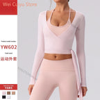 Yoga Sport Shirt Blouses Pilates Crop Top Fitness Women's Long Sleeve T-shirt Tees Sweatshirt Sportswear Woman Gym Yoga Clothes