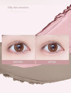 Double Ended Lying Silkworm Pencil 2 in1 Highlighter Nude Lower Eyelid Contour Aegyo-sal Eyeliner Makeup Stick with Detail Brush