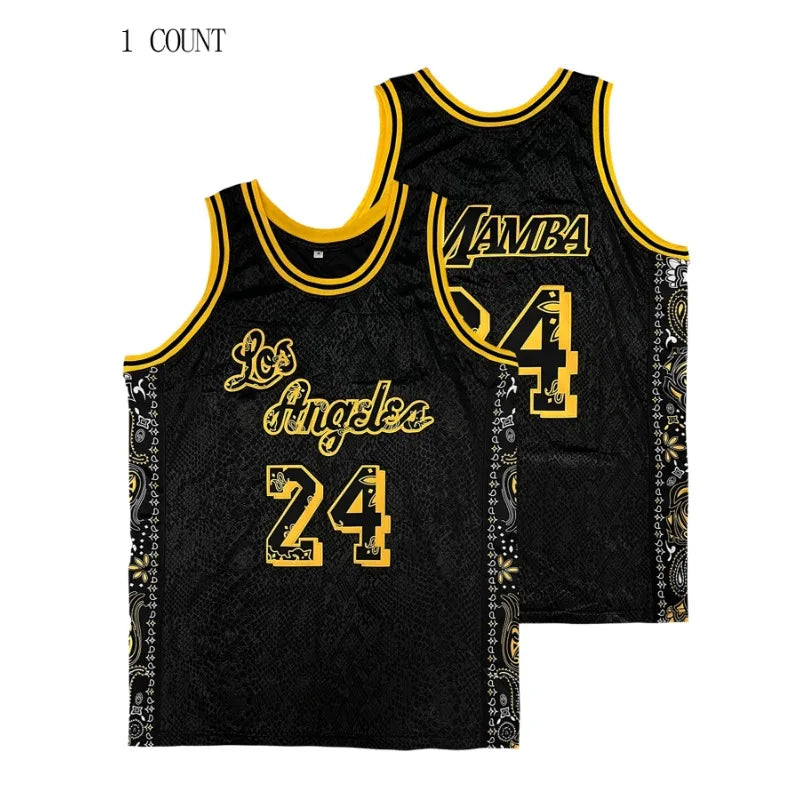 Men's Sleeveless Basketball Jersey,Snake Skin Vest Embroidered Lettering, Loose Fit, Sports Uniform for Summer Men Clothing Ürün ana görseli
