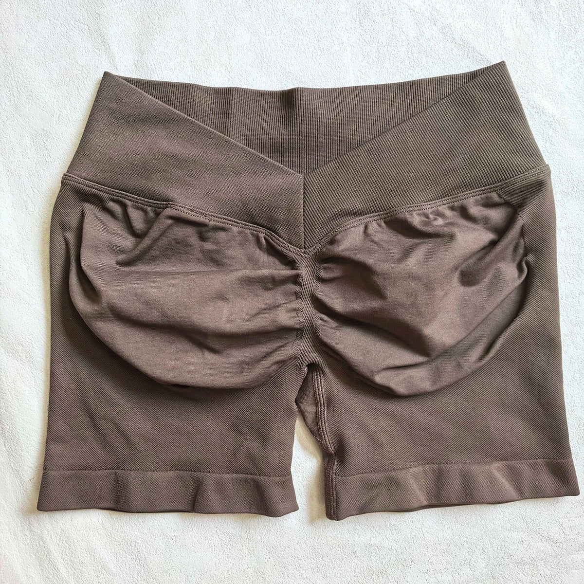 Back Scrunch Shorts Women Seamless V-Back Waist Line Scrunch Booty Shorts Fitness Workout Running Yoga Gym Shorts