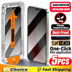 Privacy Screen Protector For iPhone 17 Pro Max 16E Air 16 11 14 13 12 Mini 15 X XR XS Dust Free Installation Anti-spy Glass Film
