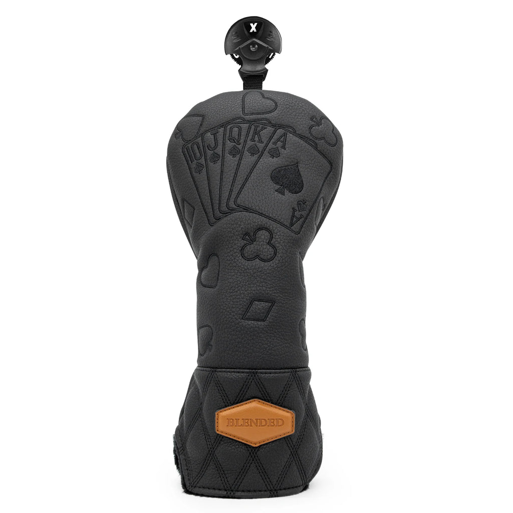 Black Lucky Poker Design  High Quality Headcovers Embroidery Golf Club Driver Head Fariway Wood  Hybrid Head Covers 3 Wood Headc